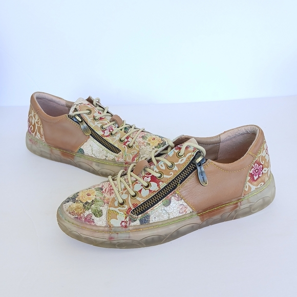 Spring Step L'Artiste Danli Delite Floral Leather Sneakers - Picture 1 of 7